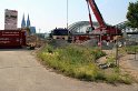 Betonmischer umgestuerzt Koeln Deutz neue Rheinpromenade P267